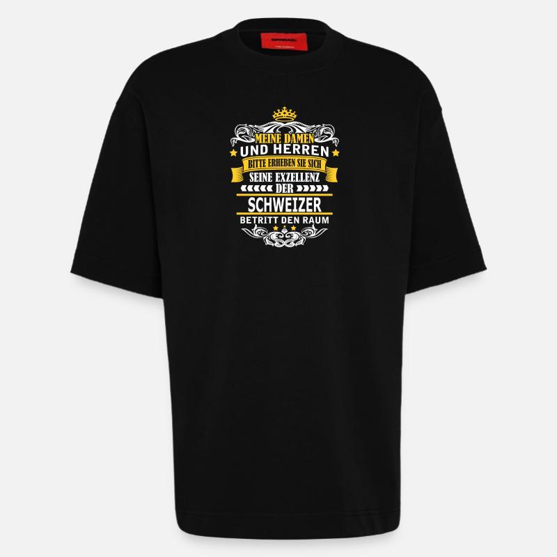 SCHWEIZER - Heavyweight T-Shirt - made by SPREAD  - SOLID BLACK