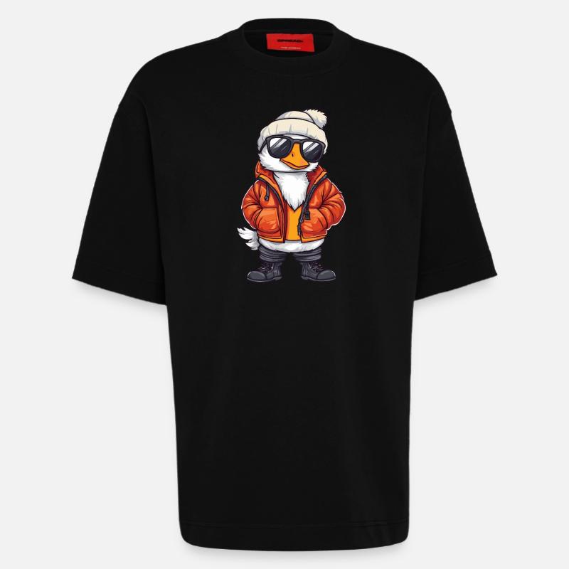Goose Cool Comic - Heavyweight T-Shirt - made by SPREAD  - SOLID BLACK