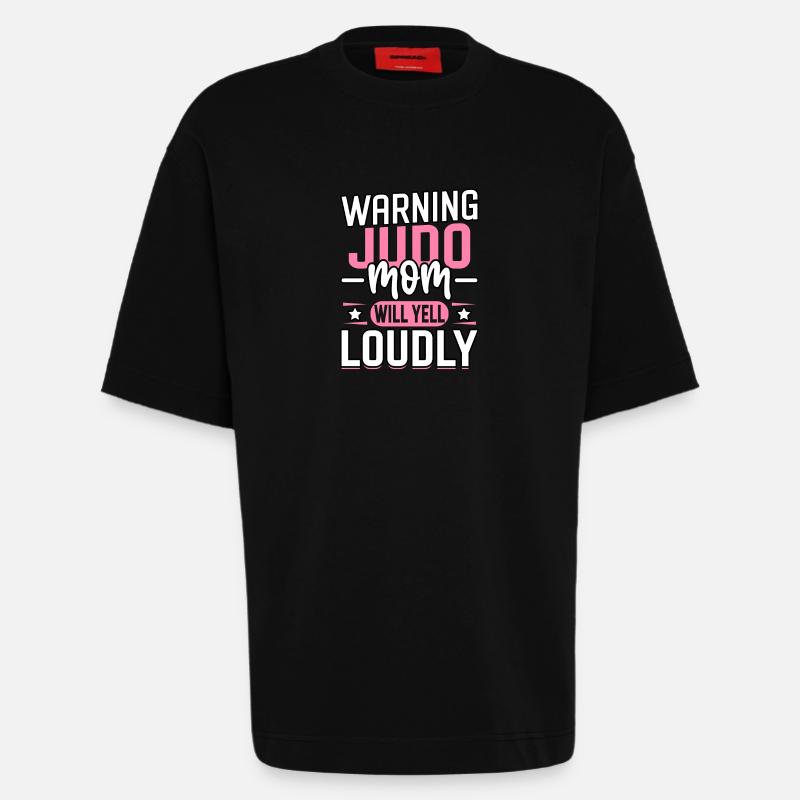 Warnung: Judo-Mama wird laut schreien - Heavyweight T-Shirt - made by SPREAD - SOLID BLACK