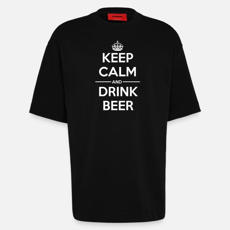 Drinks Keep calm Beer - Heavyweight T-Shirt - made by SPREAD - SOLID BLACK