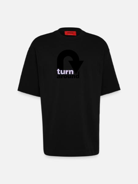 turn around - Heavyweight T-Shirt - made by SPREAD  - SOLID BLACK