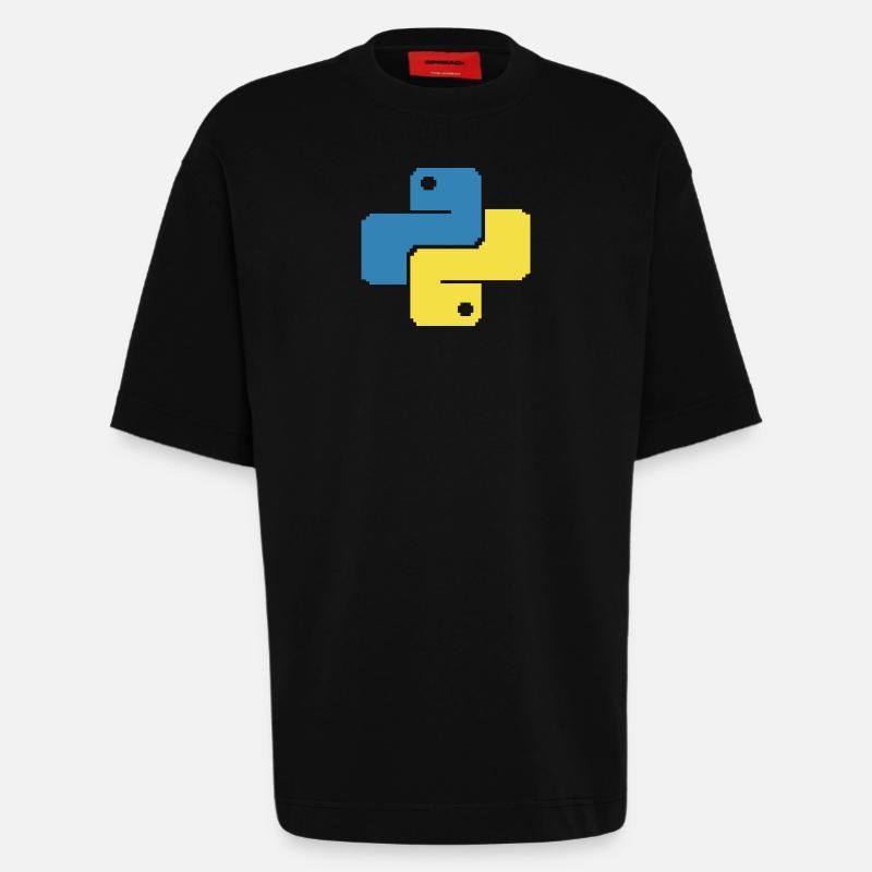 Python Pixelart - Heavyweight T-Shirt - made by SPREAD  - SOLID BLACK