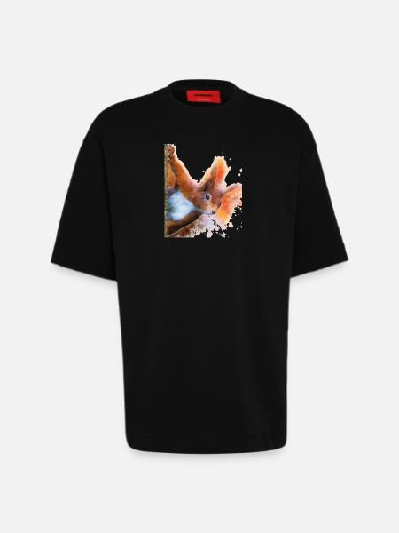 Eichhörnchen Aquarelldesign - Heavyweight T-Shirt - made by SPREAD - SOLID BLACK