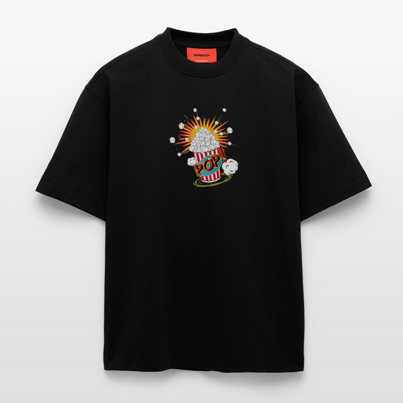 Pop-corn dans un style pop art T-shirt bio épais oversize fabriqué en UE