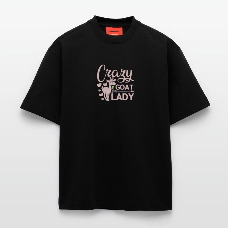 Dame chèvre folle T-shirt bio épais oversize fabriqué en UE