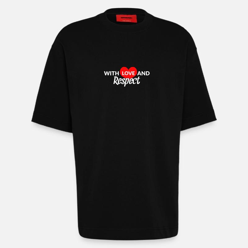 Respect Acceptance Tolerance Recognition Validity - Heavyweight T-Shirt - made by SPREAD  - SOLID BLACK