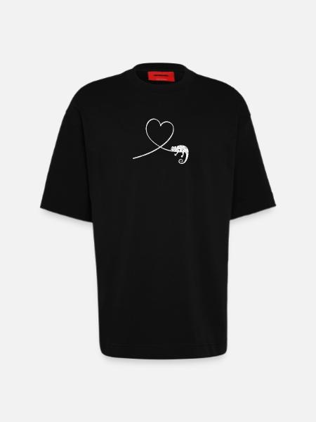 Chameleon Reptile Terrarium Pet Gift - Heavyweight T-Shirt - made by SPREAD  - SOLID BLACK