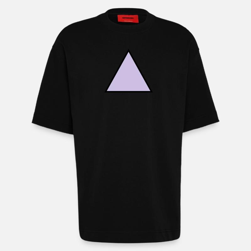 forme de triangle hippie triangle - T-shirt bio épais oversize fabriqué en UE - SOLID BLACK