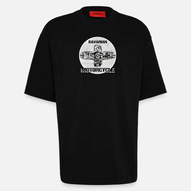 Bavarian Motorcycle boxer engine - Heavyweight T-Shirt - made by SPREAD - SOLID BLACK