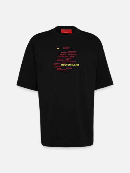 deutschland land karte - Heavyweight T-Shirt - made by SPREAD  - SOLID BLACK