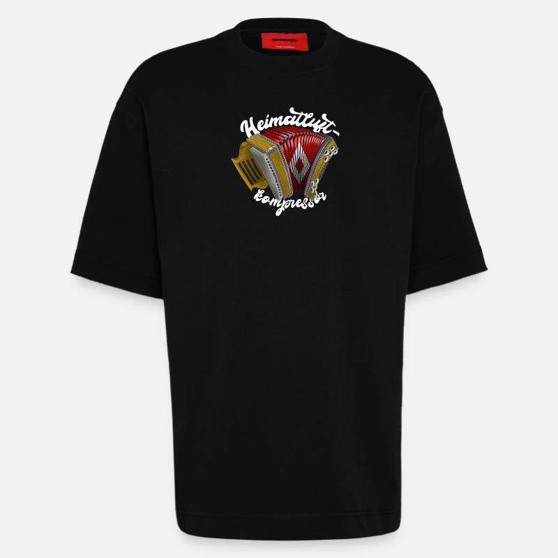 Heimatluftkompressor // hell | ZiachON! - Heavyweight T-Shirt - made by SPREAD  - SOLID BLACK