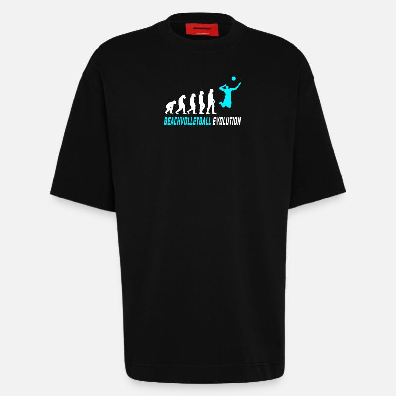 Beachvolleyball Evolution Design / Geschenkidee - Heavyweight T-Shirt - made by SPREAD  - SOLID BLACK