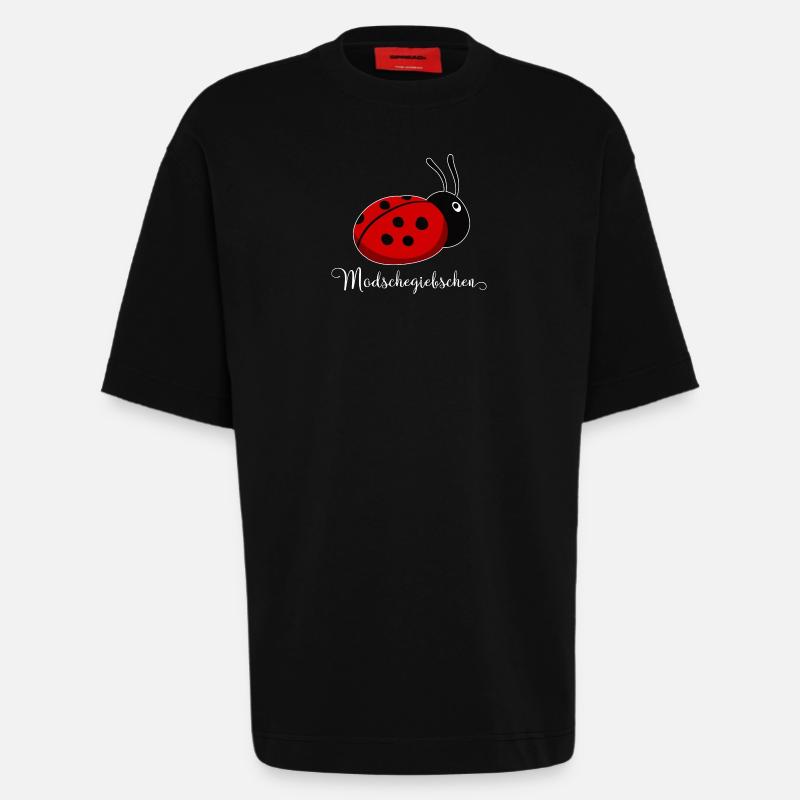 Modschegiebchen Marienkäfer Sächsisch Geschenkidee - Heavyweight T-Shirt - made by SPREAD  - SOLID BLACK