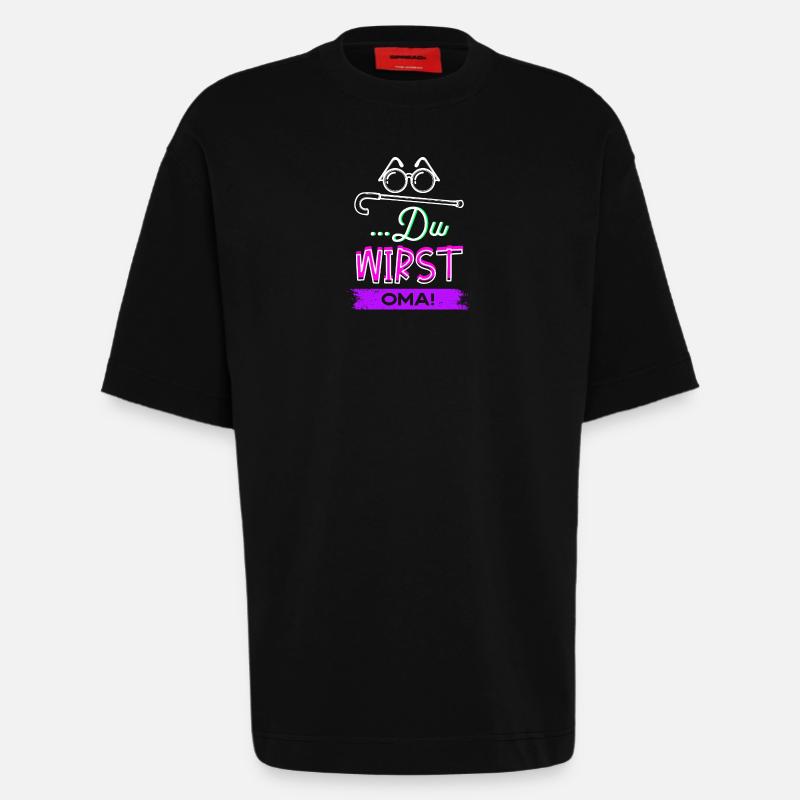 Sehschwäche Brille Statement Großmutter Oma - Heavyweight T-Shirt - made by SPREAD  - SOLID BLACK