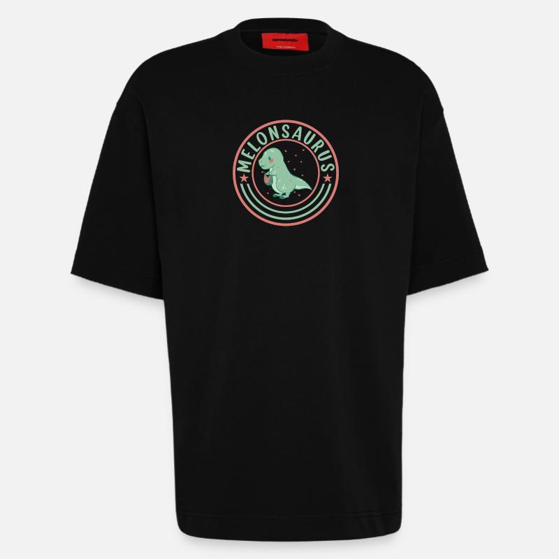Pastèque pastèque végétarienne T Rex - T-shirt bio épais oversize fabriqué en UE - SOLID BLACK