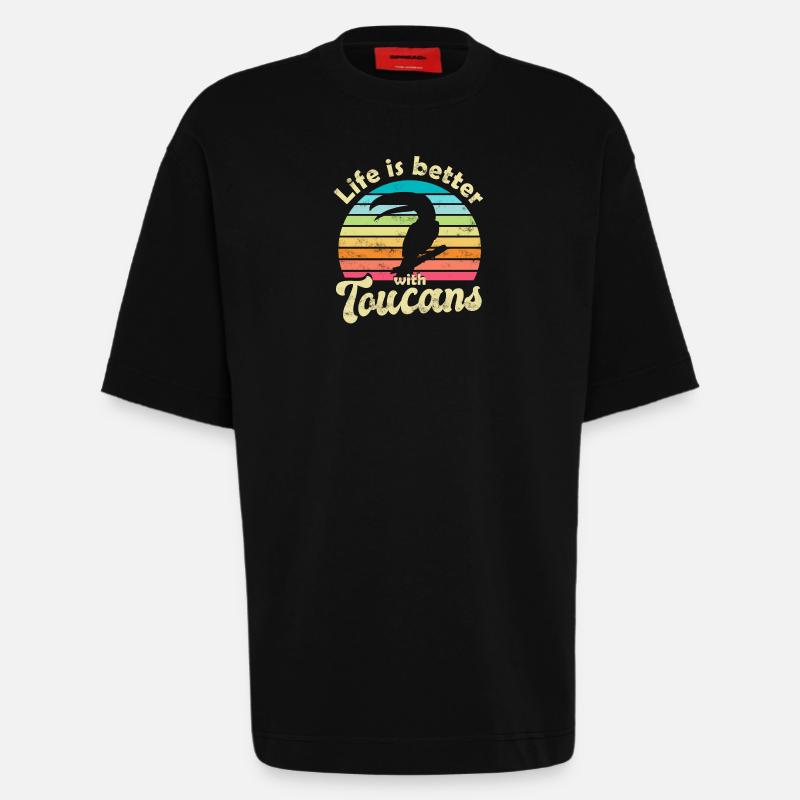 Tukan Vogel - Heavyweight T-Shirt - made by SPREAD - SOLID BLACK