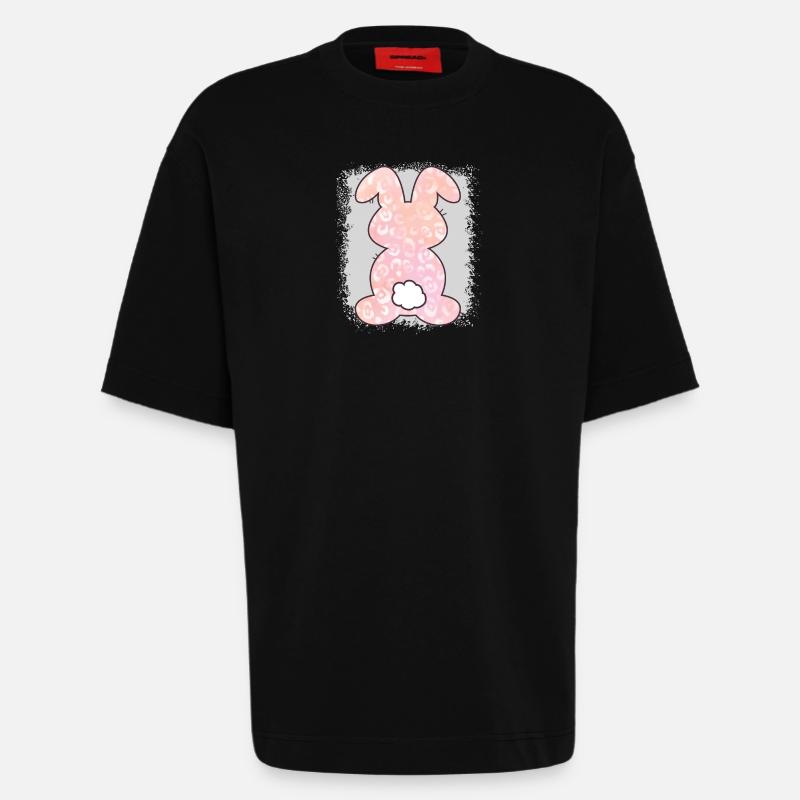 Leopard Print Bleached Easter - Heavyweight T-Shirt - made by SPREAD  - SOLID BLACK