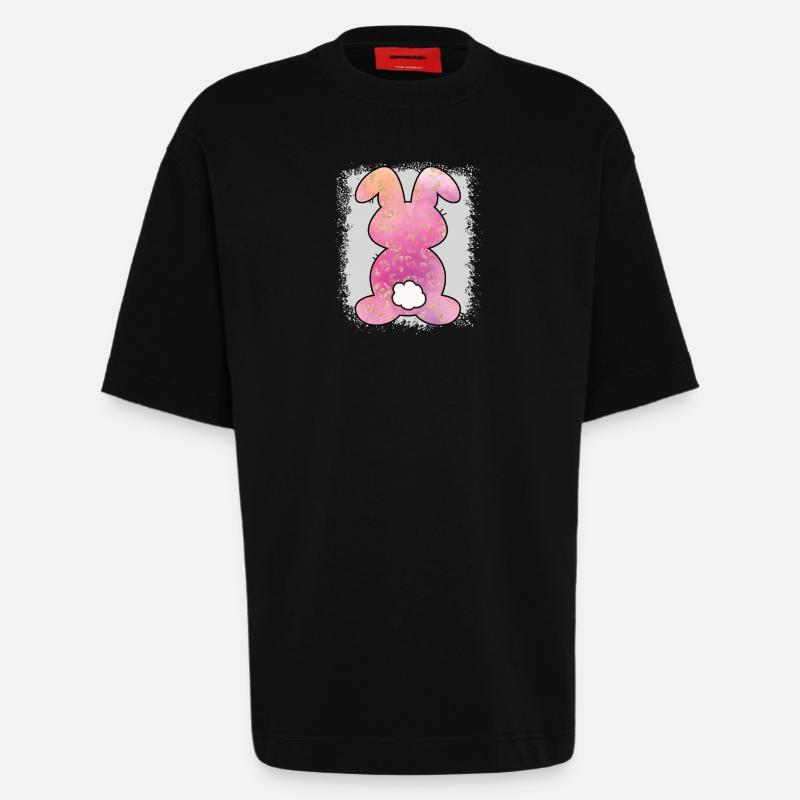 Leopard Print Bleached Easter - Heavyweight T-Shirt - made by SPREAD  - SOLID BLACK