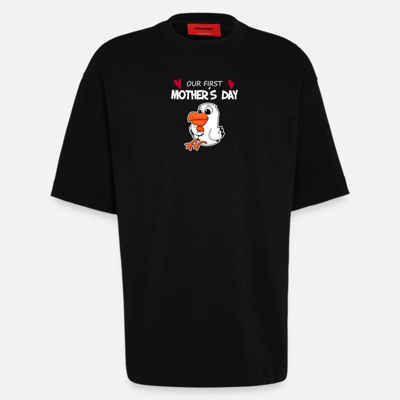 Muttertag - erster Muttertag Geschenk - Heavyweight T-Shirt - made by SPREAD  - SOLID BLACK