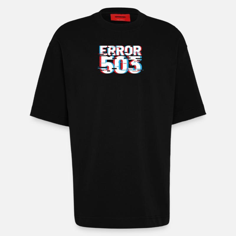 Error 503 Glitch - Heavyweight T-Shirt - made by SPREAD - SOLID BLACK