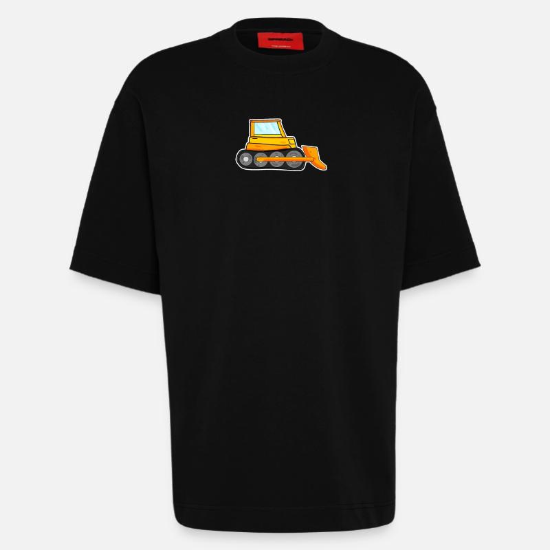 Bagger Baustelle Baggerfahrer - Heavyweight T-Shirt - made by SPREAD  - SOLID BLACK