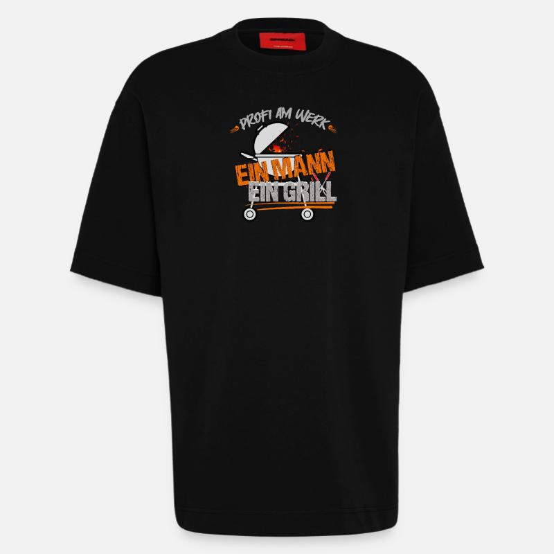 Ein Mann Ein Grill - Heavyweight T-Shirt - made by SPREAD  - SOLID BLACK