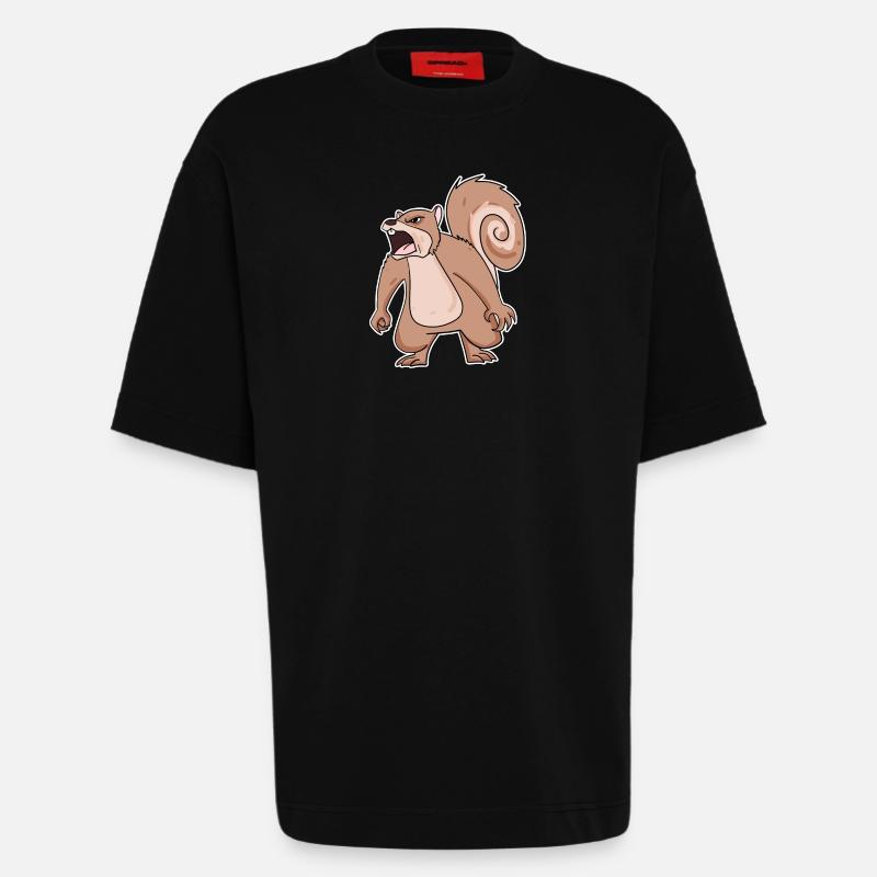 wütendes Eichhörnchen - Heavyweight T-Shirt - made by SPREAD  - SOLID BLACK