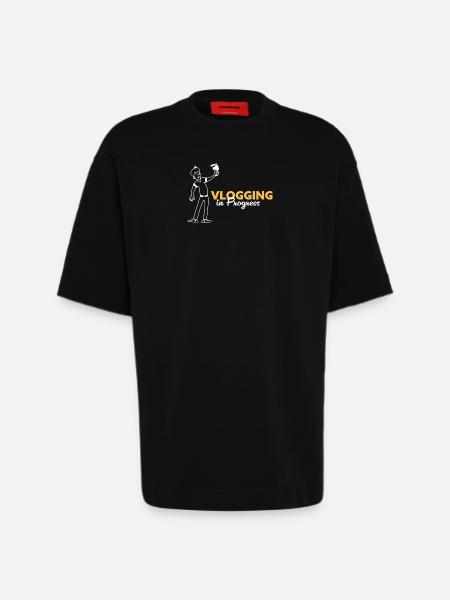 Vlogging in progress - Heavyweight T-Shirt - made by SPREAD  - SOLID BLACK