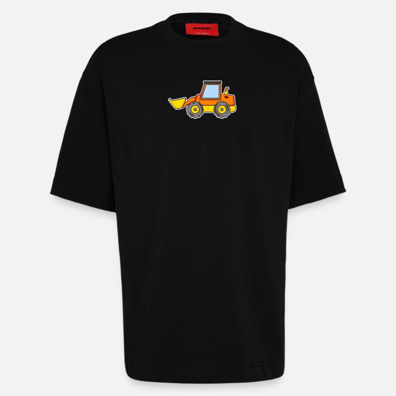 Bagger Baustelle Baggerfahrer - Heavyweight T-Shirt - made by SPREAD  - SOLID BLACK