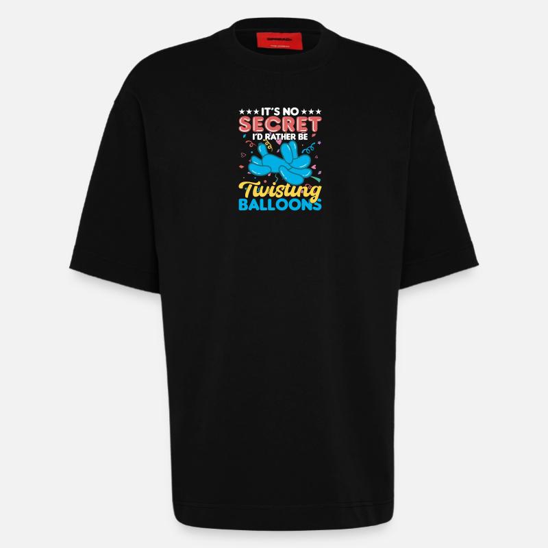 Ballon Twisting Design - Heavyweight T-Shirt - made by SPREAD  - SOLID BLACK