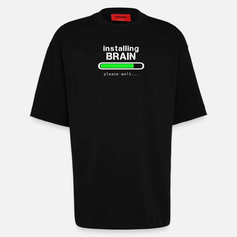 Installing Brain - Heavyweight T-Shirt - made by SPREAD - SOLID BLACK