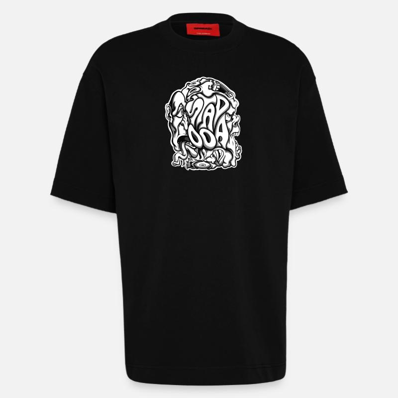 Stapooa2 - T-shirt bio épais oversize fabriqué en UE - SOLID BLACK