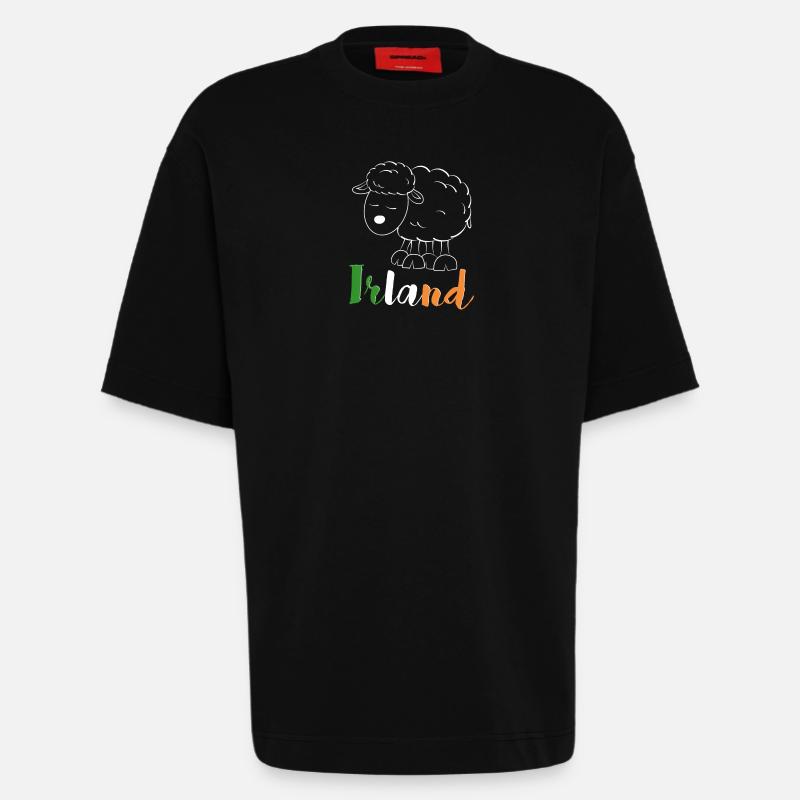Irland Schaf (bunte Version) - Heavyweight T-Shirt - made by SPREAD  - SOLID BLACK