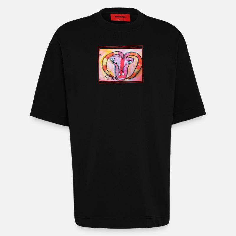 Widder Regenbogen Himmlische Kunst - Heavyweight T-Shirt - made by SPREAD  - SOLID BLACK