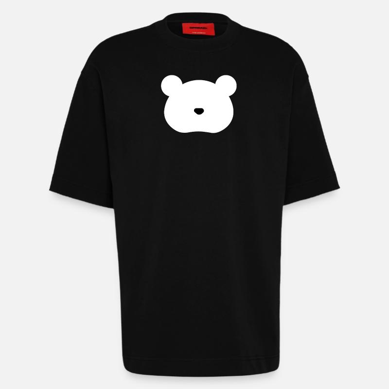 Ours blanc - T-shirt bio épais oversize fabriqué en UE - SOLID BLACK