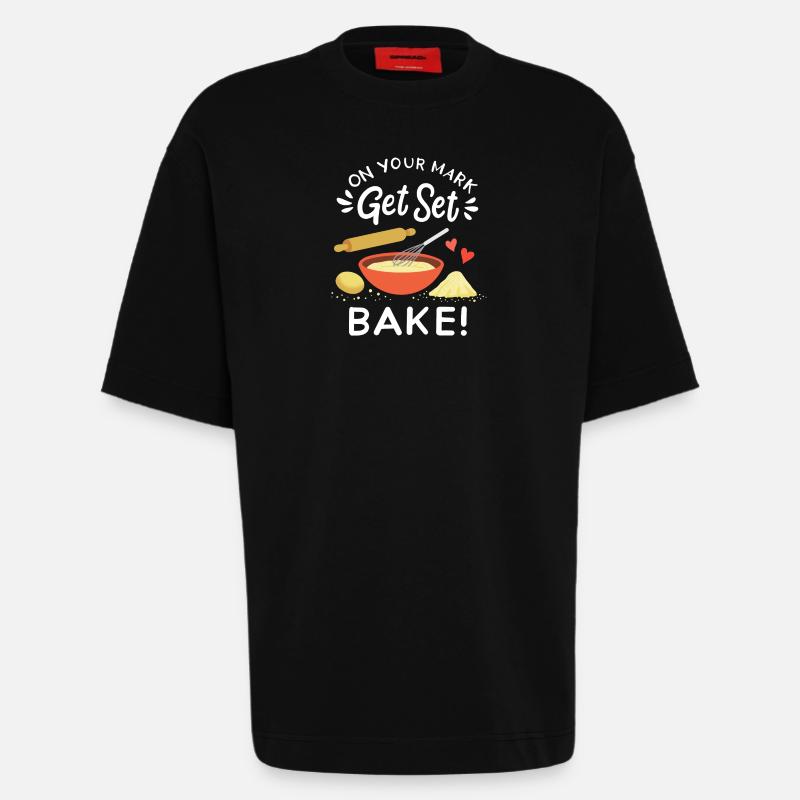 Backen Bäcker Hobbybäcker - Heavyweight T-Shirt - made by SPREAD  - SOLID BLACK