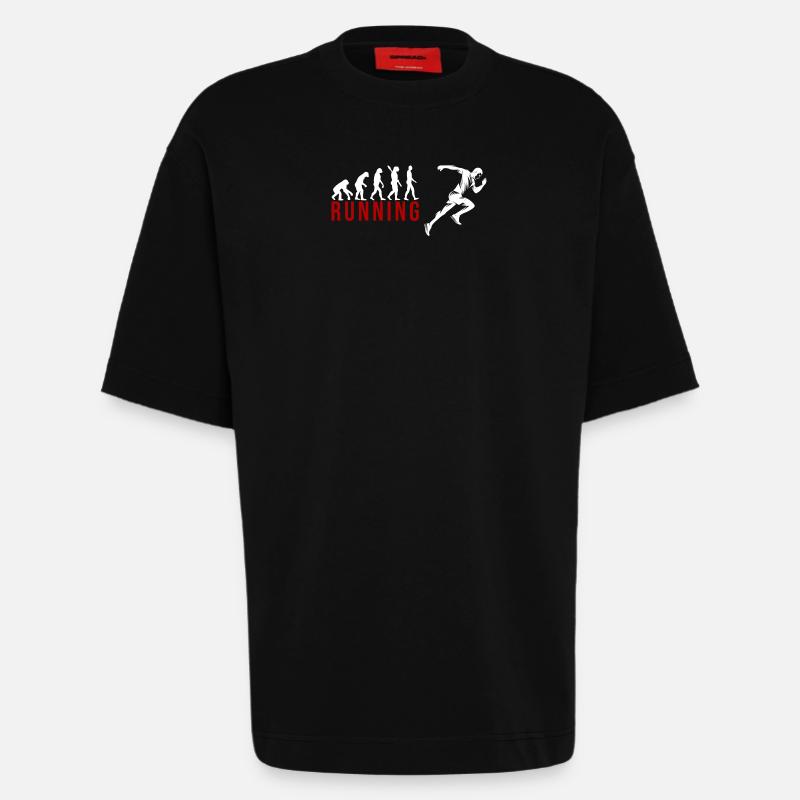 Evolution Running - Heavyweight T-Shirt - made by SPREAD  - SOLID BLACK