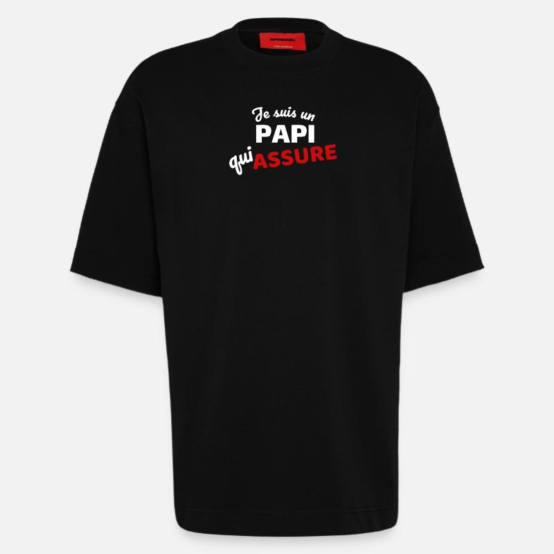 Expression affirmée de paternité - T-shirt bio épais oversize fabriqué en UE - SOLID BLACK