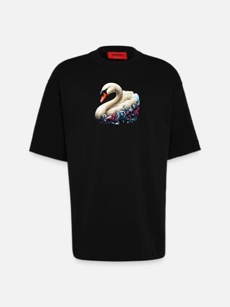 Swan - Heavyweight T-Shirt - made by SPREAD - SOLID BLACK