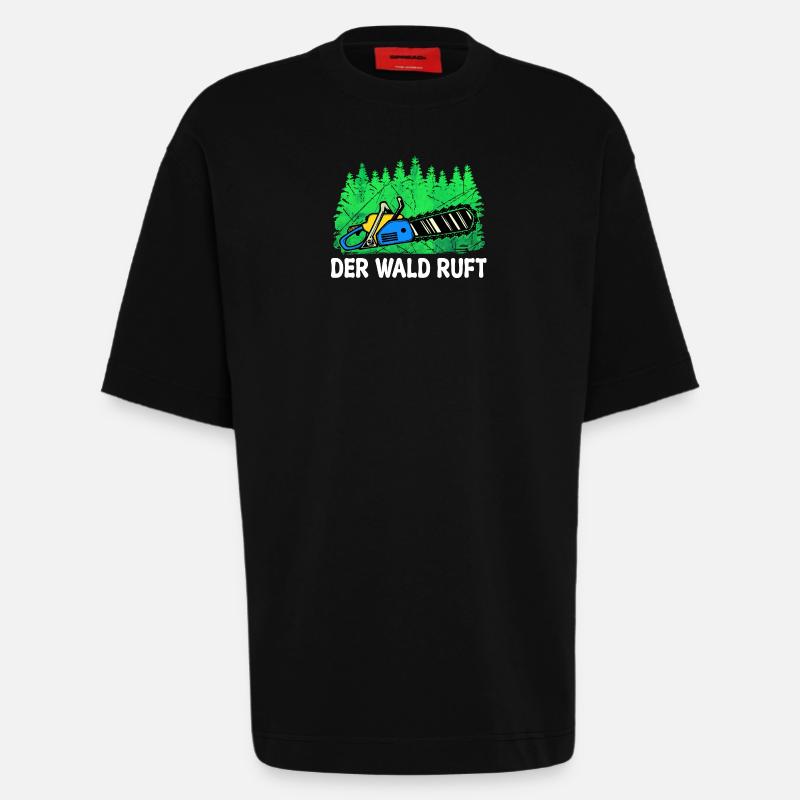 Lumberjack Chainsaw Tree Statement Lumberjack - Heavyweight T-Shirt - made by SPREAD  - SOLID BLACK