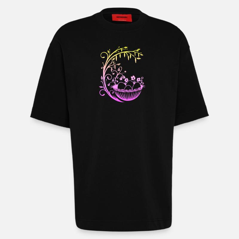 Panier de Pâques Panier de Pâques - T-shirt bio épais oversize fabriqué en UE - SOLID BLACK