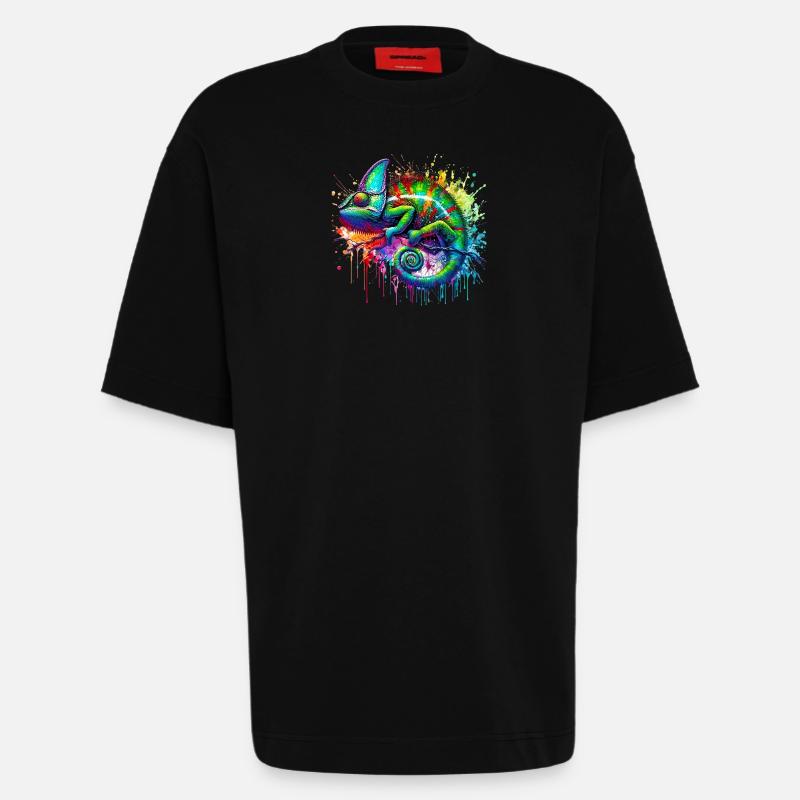 Caméléon - T-shirt bio épais oversize fabriqué en UE - SOLID BLACK