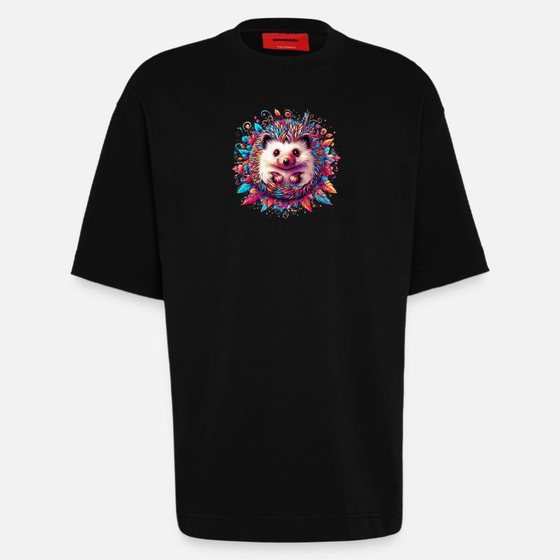 Hérisson - T-shirt bio épais oversize fabriqué en UE - SOLID BLACK