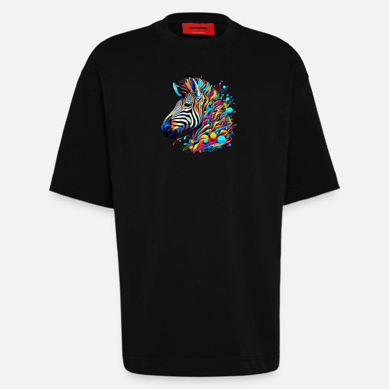 Zebra - Heavyweight T-Shirt - made by SPREAD  - SOLID BLACK