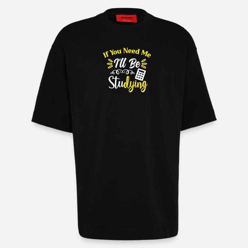 Studying Students Learning Practice Assignment Exams - Heavyweight T-Shirt - made by SPREAD  - SOLID BLACK