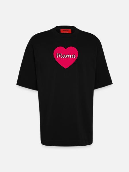 Mama-Herz - Heavyweight T-Shirt - made by SPREAD  - SOLID BLACK