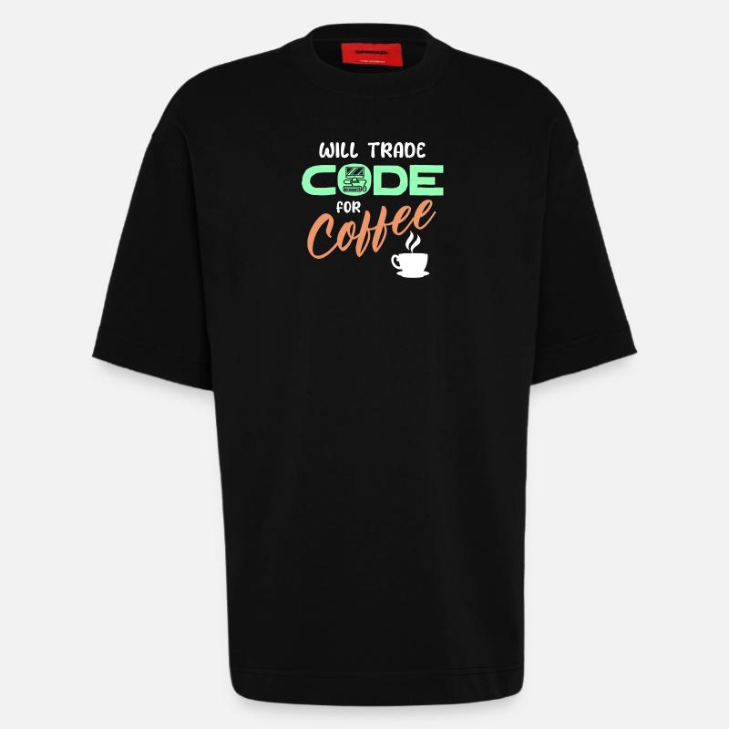 Programmer Developer Code Statement Computer - Heavyweight T-Shirt - made by SPREAD  - SOLID BLACK