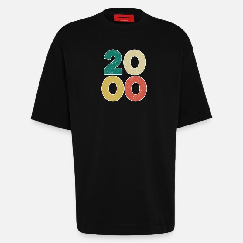 2000 - Year 2000 - Year 2000 - Heavyweight T-Shirt - made by SPREAD  - SOLID BLACK