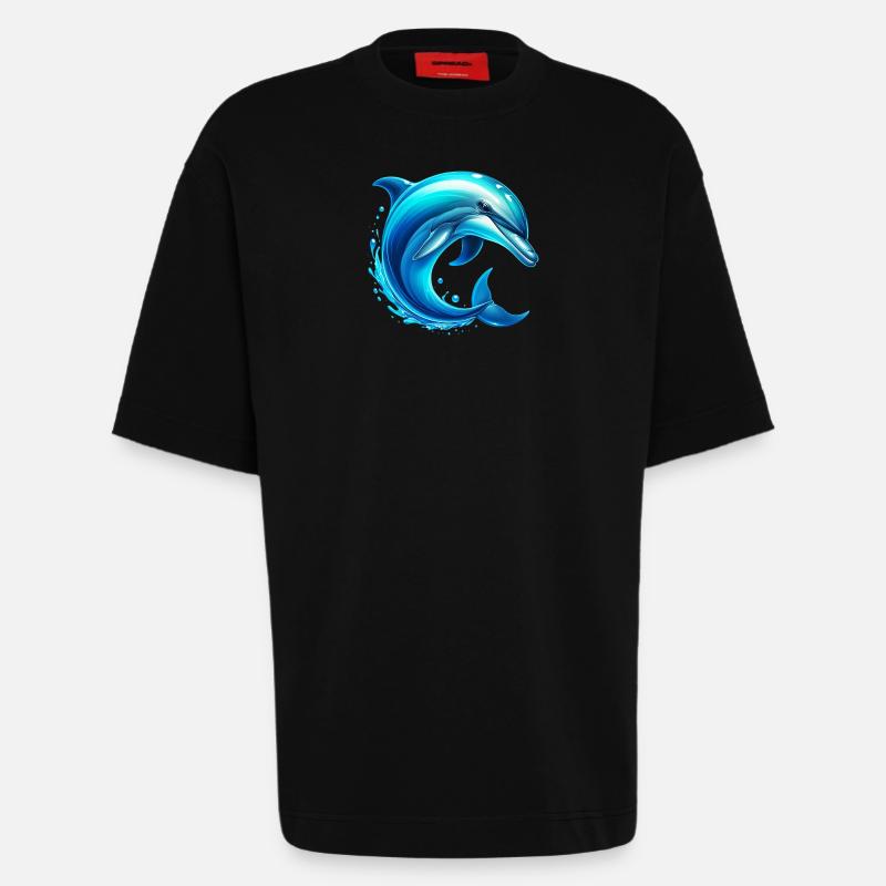 Delfin - Heavyweight T-Shirt - made by SPREAD - SOLID BLACK