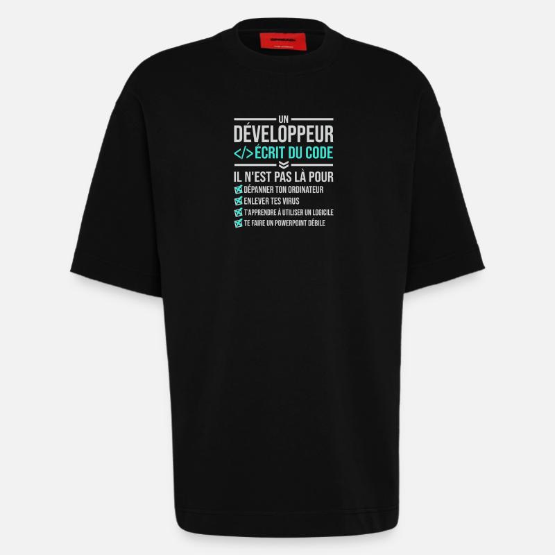 Entwickler, der Code schreibt - Heavyweight T-Shirt - made by SPREAD  - SOLID BLACK